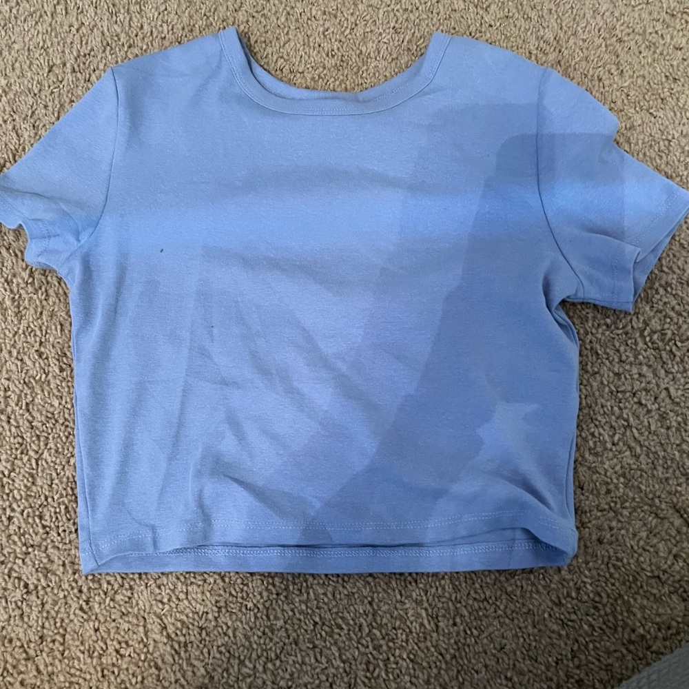 COPY - blue crop Zara tee never worn